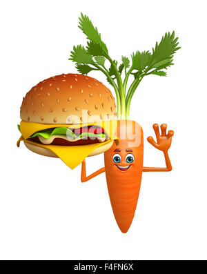 3d reso illustrazione della carota personaggio dei fumetti Foto Stock