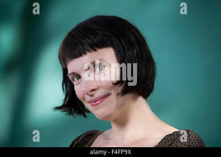 Emma Hooper, il Canadese autore e musicista, all'Edinburgh International Book Festival 2015. Foto Stock