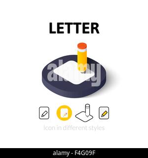 Icona lettera in stile differente Illustrazione Vettoriale