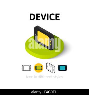 Icona di dispositivo in stile differente Illustrazione Vettoriale