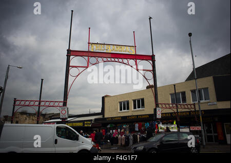 Ingresso al mercato Barras a Glasgow, Scotland, Regno Unito. Foto Stock