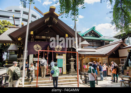 Namiyoke Inari Jinja, Chuo-Ku, Tokyo, Giappone. Vicino al mercato di Tsukiji. Foto Stock