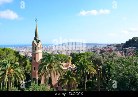 Park Guell Barcellona casa di Gaudi Foto Stock