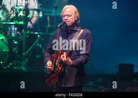 La Moody Blues portare loro 2014 Tour alla Durham Performing Arts Center di Durham, NC. La Moody Blues sono costituiti da membri originali Graeme Edge, Justin Hayward, e John Lodge. Foto Stock