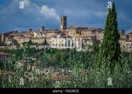 Vista di Colle Alta, Colle di Val d'elsa, Toscana, Italia, Europa Foto Stock