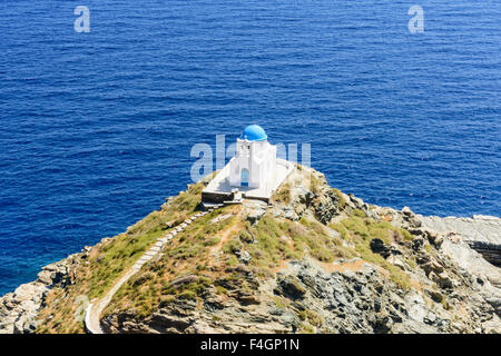 Cappella dell' EPTA Martyres, Isola di Sifnos, Cicladi Grecia Foto Stock