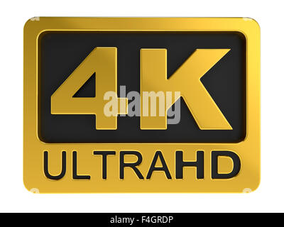 Ultra HD 4K icona. Immagine con percorso di clipping. Foto Stock