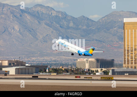 Sistema Allegiant di decollare da Las Vegas all'Aeroporto Internazionale di McCarran Foto Stock