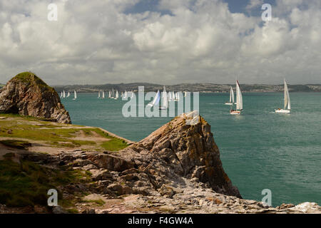 Barche a vela in Torbay. Foto Stock