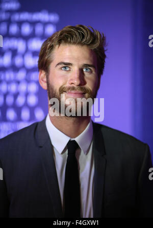 Liam Hemsworth presso la sarta premiere a Melbourne, Australia Ottobre 18, 2015. Foto Stock