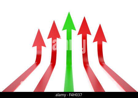 Concetto di leader con le frecce isolati su sfondo bianco Foto Stock