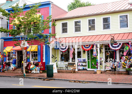 Il calicò giocattoli, Porta locale di arte & Candleberry General Store, 212 - 210 Talbot Street, St. Michaels, Maryland Foto Stock