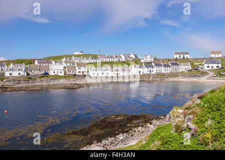 Cottage tradizionale intorno al porto di Islay villaggio di Portnahaven, isola di Islay, Argyll and Bute, Ebridi Interne, Scotland, Regno Unito Foto Stock