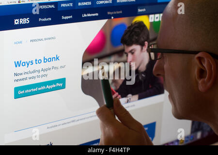 RBS Royal Bank of Scotland sito online Foto Stock