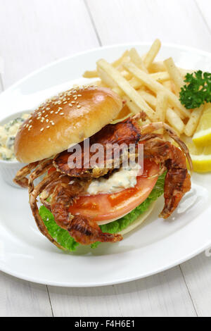 Soft Shell sandwich di granchio, sandwich spider Foto Stock