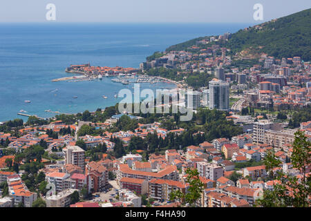 Budva, Montenegro. Vista complessiva. Foto Stock