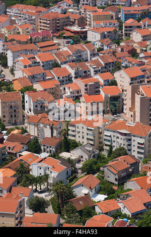 Budva, Montenegro. Vista sul tetto. Foto Stock