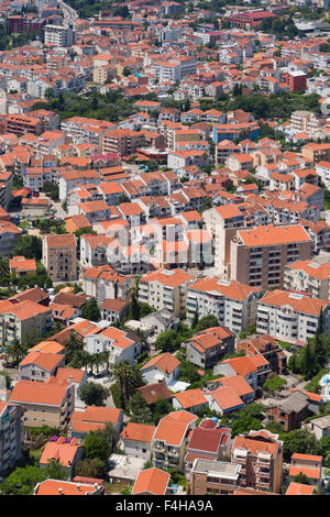 Budva, Montenegro. Vista sul tetto. Foto Stock