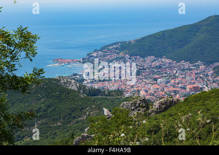 Budva, Montenegro. Vista complessiva. Foto Stock