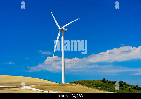 Iberdrola turbina eolica vicino a Jerez de la Frontera, Andalusia, Spagna Foto Stock