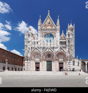 Piazza del Duomo, Duomo di Santa Maria Assunta, Siena, Sito Patrimonio Mondiale dell'UNESCO, in provincia di Siena, Toscana, Italia, Europa Foto Stock