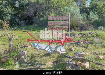 GIFBERG, SUD AFRICA - 20 agosto 2015: Display all'entrata del resort Gifberg vicino Vanrhynsdorp nella Western Cape Pro Foto Stock