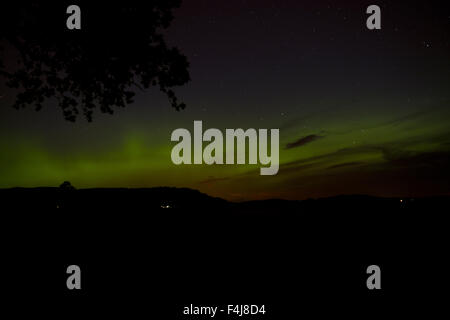 Aurora su colline Obeny, Highland Perthshire. Foto Stock