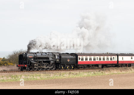 Un treno a vapore del North Norfolk ferrovia presso Sheringham Foto Stock