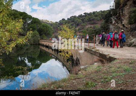 Il Trekking lungo il Rio Alberche, Spagna Foto Stock