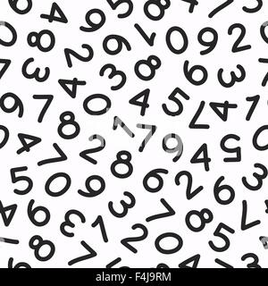 Disegnata a mano i numeri di modello senza giunture Illustrazione Vettoriale