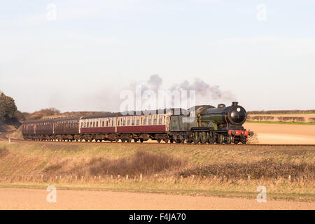 Un treno a vapore del North Norfolk ferrovia presso Sheringham Foto Stock