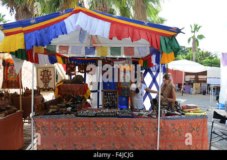 Las Dalias, mercato hippy a San Carlos a Ibiza Foto Stock