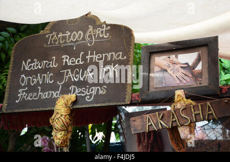 Las Dalias, mercato hippy a San Carlos a Ibiza Foto Stock