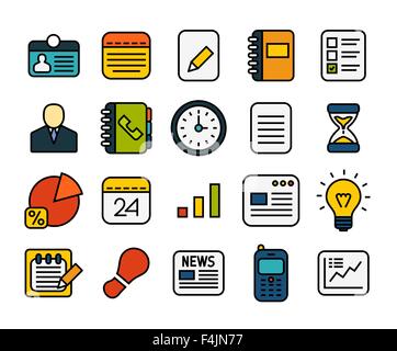 Icone di contorno sottile design piatto, linea moderna e lo stile di corsa Illustrazione Vettoriale