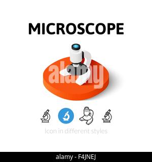 Icona di microscopio in stile differente Illustrazione Vettoriale