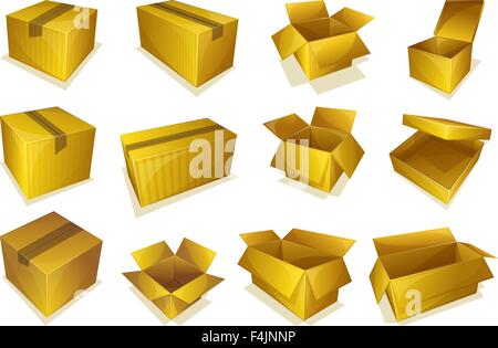 Cartone icona pacchi Illustrazione Vettoriale