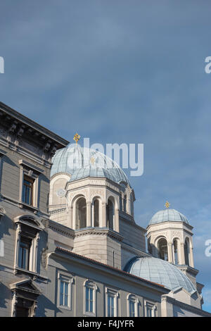 Il serbo-ortodossa di San Spiridione nel canale centrale area di Trieste, Italia. Foto Stock