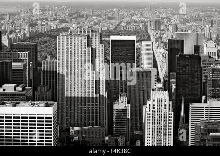 Midtown Manhattan con vista su Central Park e Upper Manhattan. Vista aerea di Manhattan grattacieli di New York City Foto Stock