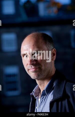 Jesse Armstrong, la commedia inglese scrittore, all'Edinburgh International Book Festival 2015. La Scozia. 28 Agosto 2015 Foto Stock