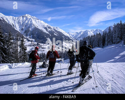 Sciare a Davos / Klosters resort, Svizzera Foto Stock