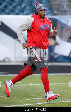 Philadelphia, Pennsylvania, USA. Xix oct, 2015. New York Giants tackle difensivo Jay Bromley (96) in azione durante il warm-up prima che il gioco di NFL tra New York Giants e Philadelphia Eagles al Lincoln Financial Field di Philadelphia, Pennsylvania. Christopher Szagola/CSM/Alamy Live News Foto Stock