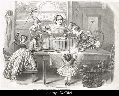 Victorian pudding natalizio rendendo 1848 Foto Stock