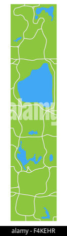 Stilizzato minimalista mappa di Central Park di New York che mostrano laghi e principali transizioni. Foto Stock