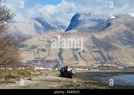 Ben Nevis da Corpach, Fort William, regione delle Highlands Scozzesi. Foto Stock