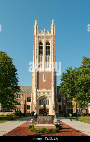Topeka High School Torre Campanaria, Topeka Kansas, STATI UNITI D'AMERICA Foto Stock