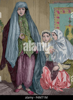 Asia. La Persia. Il persiano ladies, 1880. Incisione del XIX secolo. Colore. Foto Stock