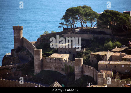 La vecchia città di Tossa de Mar, Girona, Catalogna, Spagna Foto Stock