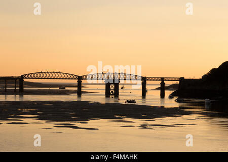 Tramonto sulla Mawddach estuary a Blaenau Ffestiniog, Gwynedd, Wales, Regno Unito Foto Stock