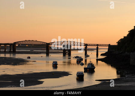 Tramonto sulla Mawddach estuary a Blaenau Ffestiniog, Gwynedd, Wales, Regno Unito Foto Stock