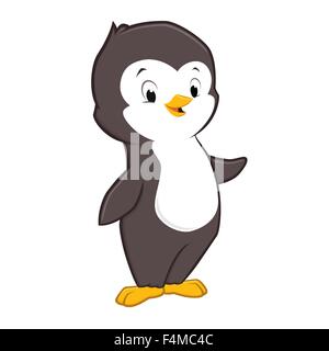 Illustrazione Vettoriale di Cartoon carino baby penguin Illustrazione Vettoriale